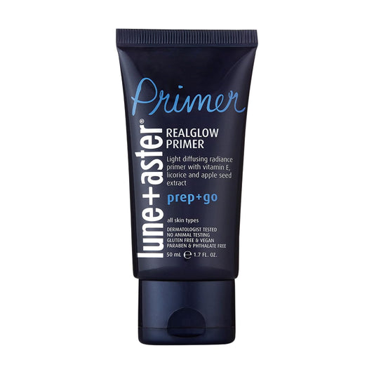 Lune+Aster RealGlow Primer | Complexion-Enhancing, Light Diffusing Radiance Primer. Formulated With Vitamin E & Apple Seed Extract. Dermatologist Tested. Vegan & Gluten Free, 1.7 Fl Oz