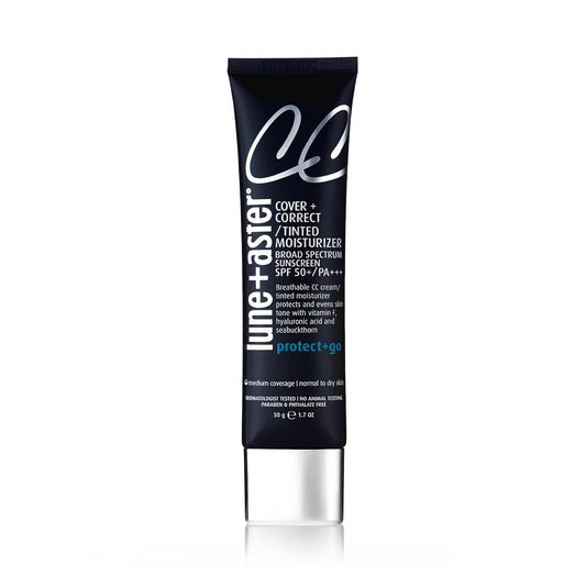Lune+Aster CC Cream Broad Spectrum SPF 50 | Medium Coverage, Color Correcting Cream For A Dewy Glow